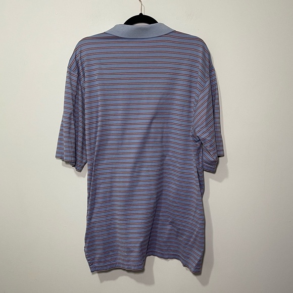 Peter Millar men's blue red striped Short Sleeve Striped polo shirt in size XL - Picture 6 of 7